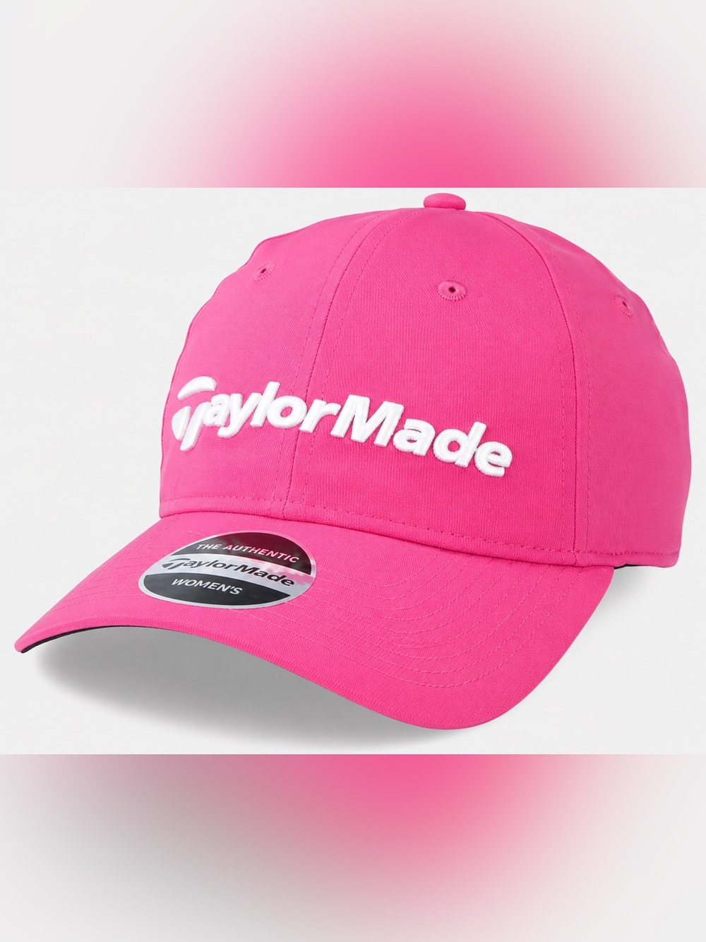 TaylorMade Hot Pink Golf Hat White Embroidered Logo Adjustable Women’s Cap